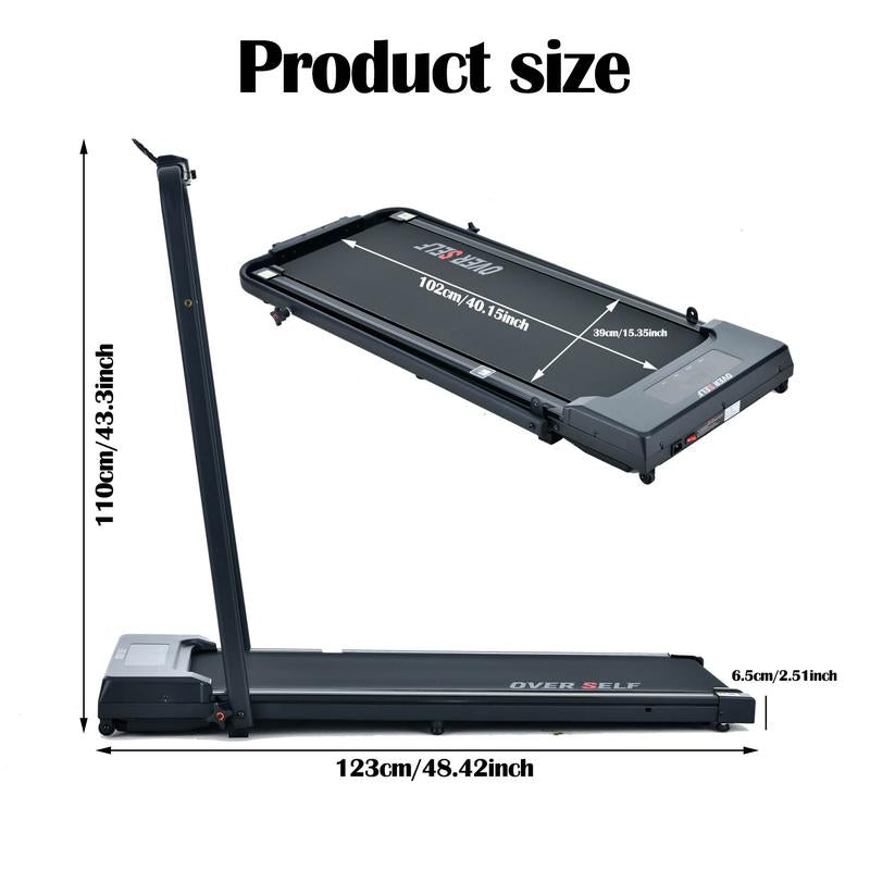 2-In-1 Portable Treadmill with Handle for Home & Office Use